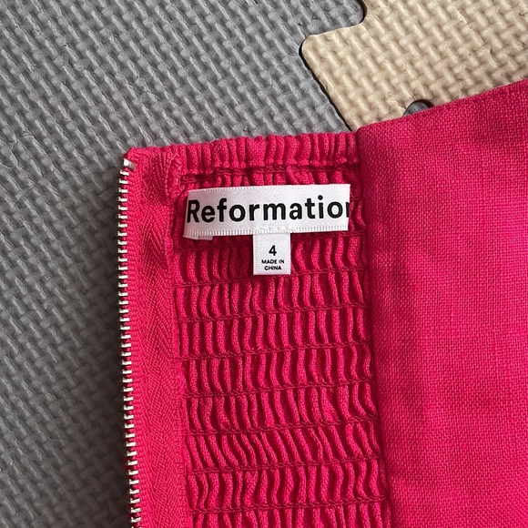 Reformation Gavina Linen Dress - deep magenta - Picture 5 of 7